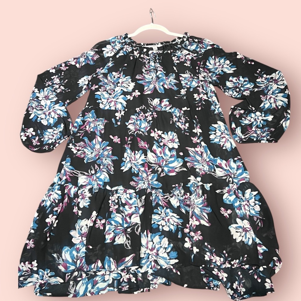 Studio Blue and Purple Bishop Sleeve Sundress - Picture 4 of 5